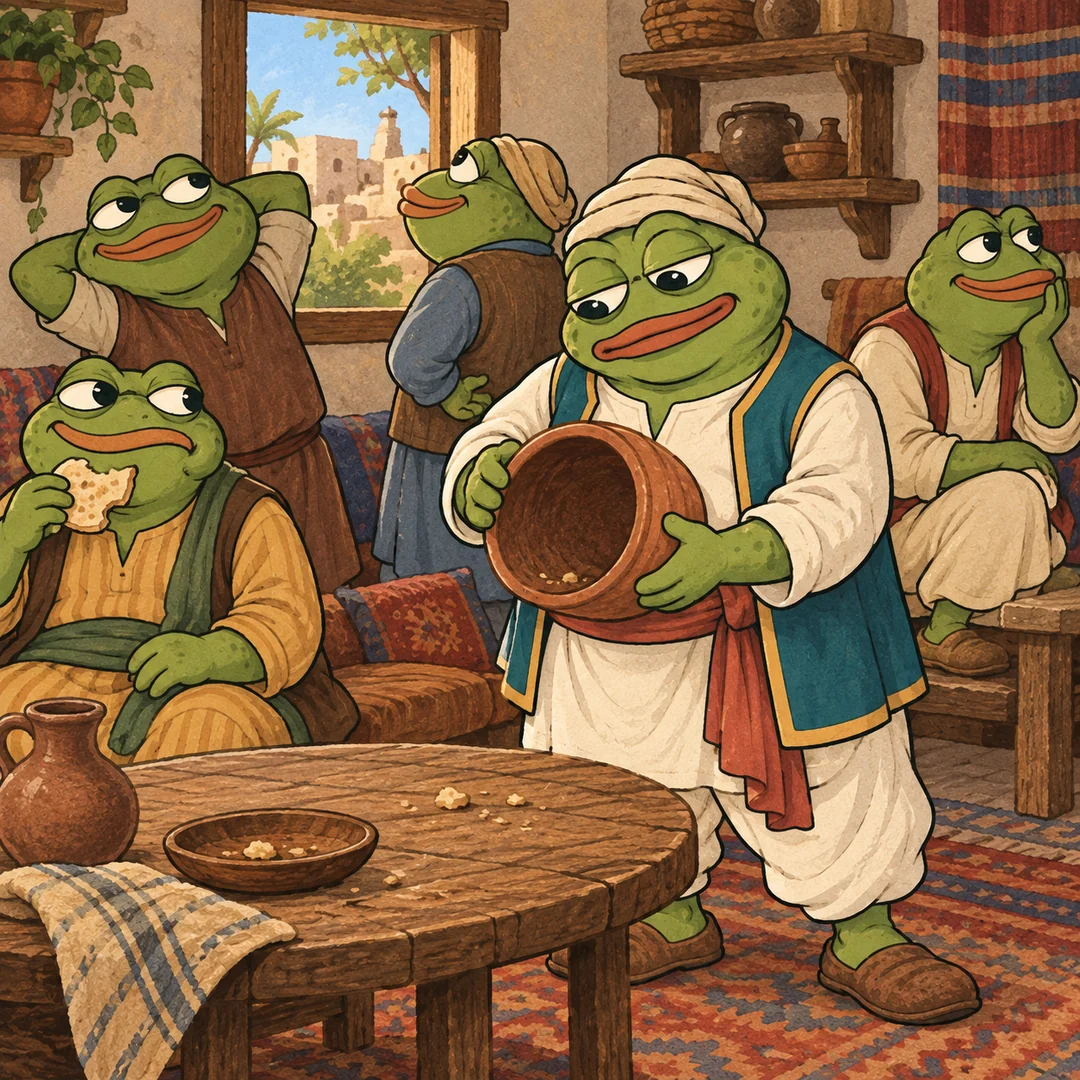 Ali finds an empty snack jar among his frog roommates.