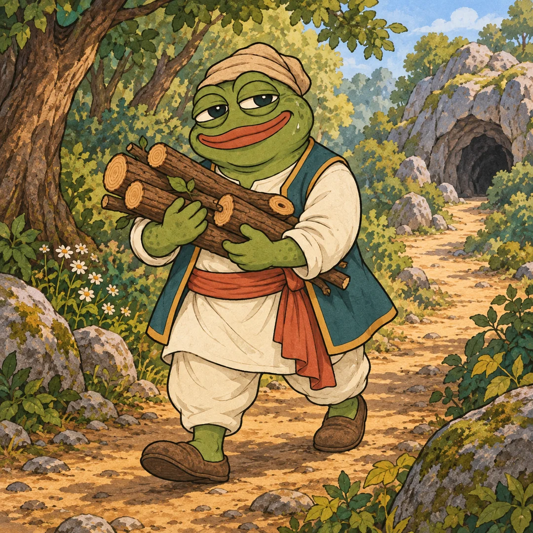 Ali carries firewood along a woodland trail.